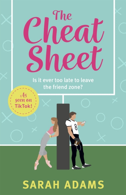 Book cover of 'The Cheat Sheet' by Sarah Adams with a graphic of a man and woman behind a pole.
